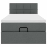 vidaXL Pat otoman cu saltea țesătură gri închis 90x200 cm