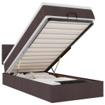 vidaXL Pat otoman cu saltea țesătură maro închis 90x200 cm