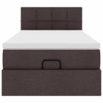 vidaXL Pat otoman cu saltea țesătură maro închis 100x200 cm