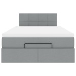 vidaXL Pat otoman cu saltea țesătură gri deschis 120x200 cm