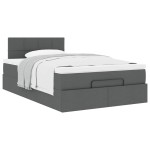 vidaXL Pat otoman cu saltea țesătură gri închis 120x200 cm
