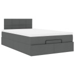 vidaXL Pat otoman cu saltea țesătură gri închis 120x200 cm