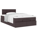 vidaXL Pat otoman cu saltea țesătură maro închis 120x200 cm