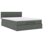 vidaXL Pat otoman cu saltea țesătură gri închis 140x190 cm