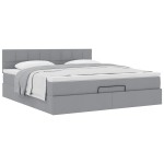 vidaXL Pat otoman cu saltea țesătură gri deschis 160x200 cm
