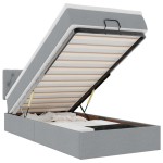 vidaXL Pat otoman cu saltea țesătură gri deschis 90x200 cm
