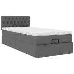 vidaXL Pat otoman cu saltea țesătură gri închis 90x200 cm
