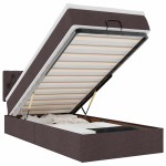 vidaXL Pat otoman cu saltea țesătură maro închis 100x200 cm
