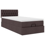 vidaXL Pat otoman cu saltea țesătură maro închis 100x200 cm