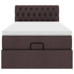vidaXL Pat otoman cu saltea țesătură maro închis 100x200 cm