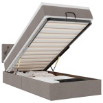 vidaXL Pat otoman cu saltea Taupe 100x200 cm Stofa