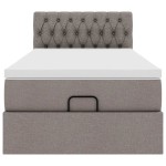 vidaXL Pat otoman cu saltea Taupe 100x200 cm Stofa
