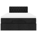 vidaXL Pat otoman cu saltea negru 120x190 cm stofa