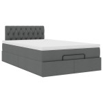 vidaXL Pat otoman cu saltea țesătură gri închis 120x200 cm