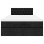 vidaXL Pat otoman cu saltea negru 120x200 cm stofa