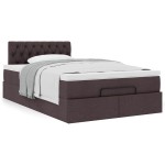vidaXL Pat otoman cu saltea țesătură maro închis 120x200 cm