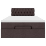 vidaXL Pat otoman cu saltea țesătură maro închis 120x200 cm