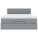 vidaXL Pat otoman cu saltea țesătură gri deschis 140x190 cm