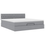 vidaXL Pat otoman cu saltea țesătură gri deschis 160x200 cm