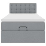 vidaXL Pat otoman cu saltea țesătură gri deschis 90x200 cm