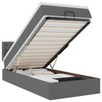 vidaXL Pat otoman cu saltea țesătură gri închis 90x200 cm