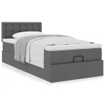 vidaXL Pat otoman cu saltea țesătură gri închis 90x200 cm