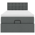 vidaXL Pat otoman cu saltea țesătură gri închis 90x200 cm