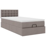 vidaXL Pat otoman cu saltea Taupe 90x200 cm Stofa