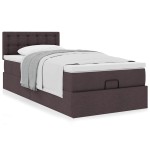 vidaXL Pat otoman cu saltea țesătură maro închis 100x200 cm