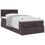 vidaXL Pat otoman cu saltea țesătură maro închis 100x200 cm