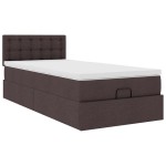 vidaXL Pat otoman cu saltea țesătură maro închis 100x200 cm