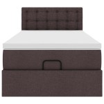 vidaXL Pat otoman cu saltea țesătură maro închis 100x200 cm