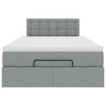 vidaXL Pat otoman cu saltea țesătură gri deschis 120x190 cm