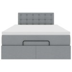 vidaXL Pat otoman cu saltea țesătură gri deschis 120x200 cm