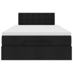 vidaXL Pat otoman cu saltea negru 120x200 cm stofa
