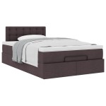vidaXL Pat otoman cu saltea țesătură maro închis 120x200 cm