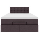 vidaXL Pat otoman cu saltea țesătură maro închis 120x200 cm