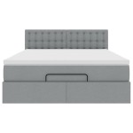 vidaXL Pat otoman cu saltea țesătură gri deschis 140x190 cm