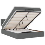 vidaXL Pat otoman cu saltea țesătură gri închis 140x200 cm