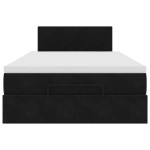 vidaXL Pat otoman cu saltea, negru, 120x190 cm, catifea