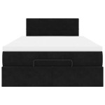 vidaXL Pat otoman cu saltea, negru, 120x190 cm, catifea