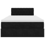 vidaXL Pat otoman cu saltea, negru, 120x190 cm, catifea