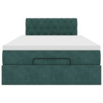 vidaXL Pat otoman cu saltea, verde închis, 120x190 cm, catifea