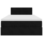 vidaXL Pat otoman cu saltea, negru, 120x190 cm, catifea