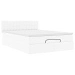 vidaXL Pat otoman cu saltele și LEDs, 140x190cm, piele ecologică