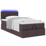 vidaXL Pat otoman cu saltea țesătură maro închis 100x200 cm