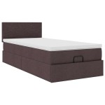 vidaXL Pat otoman cu saltea țesătură maro închis 100x200 cm
