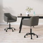 vidaXL Scaune de bucătărie pivotante, 2 buc, gri închis, catifea