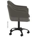 vidaXL Scaune de bucătărie pivotante, 2 buc, gri închis, catifea