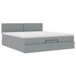 vidaXL Pat otoman cu saltea țesătură gri deschis 160x200 cm